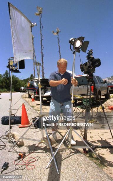 Cameraman sets up equipment near Barbara Streisand's residence in Malibu, California, 01 July. Streisand's publicist told NBC 30 June that Streisand...