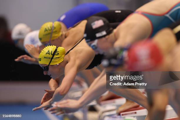 Kaylee McKeown of Team Australia competes in the Women's 200m Individual Medley Semifinal on day one of the Fukuoka 2023 World Aquatics Championships...