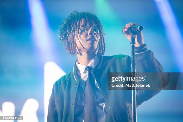 Iann Dior performs on stage during Splendour in the Grass 2023 on July 23, 2023 in Byron Bay, Australia.