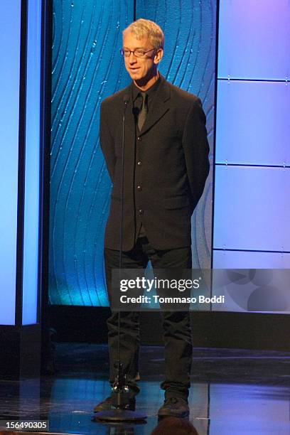 Actor Andy Dick speaks onstage during the 26th American Cinematheque Award Gala honoring Ben Stiller at The Beverly Hilton Hotel on November 15, 2012...