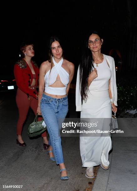 Scout Willis, Talulah Willis and Demi Moore are seen attending Kate Beckinsale's 50th Birthday Party at Limitless on July 29, 2023 in Los Angeles,...