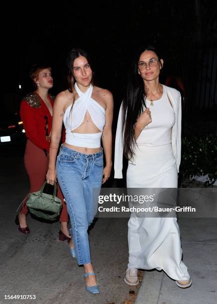 Scout Willis, Talulah Willis and Demi Moore are seen attending Kate Beckinsale's 50th Birthday Party at Limitless on July 29, 2023 in Los Angeles,...