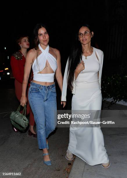 Scout Willis, Talulah Willis and Demi Moore are seen attending Kate Beckinsale's 50th Birthday Party at Limitless on July 29, 2023 in Los Angeles,...