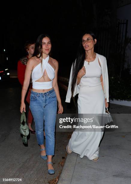 Scout Willis, Talulah Willis and Demi Moore are seen attending Kate Beckinsale's 50th Birthday Party at Limitless on July 29, 2023 in Los Angeles,...