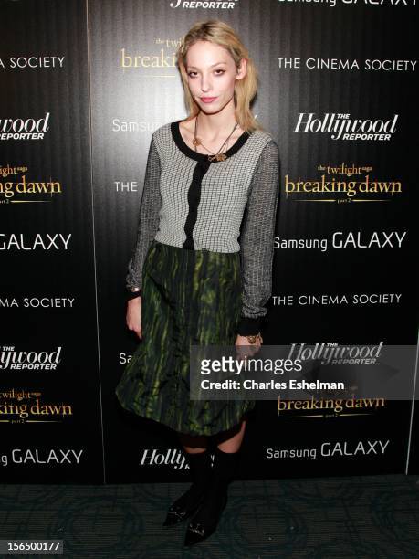 Model Cory Kennedy attends the Cinema Society with The Hollywood Reporter and Samsung Galaxy screening of "The Twilight Saga: Breaking Dawn Part 2"...