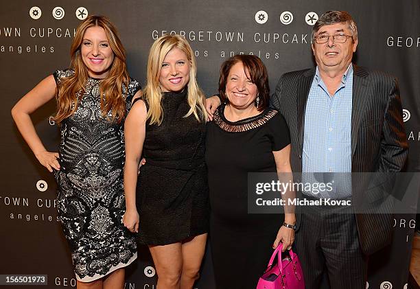 Sisters and co-owners Katherine Kallinis Berman and Sophie Kallinis LaMontagne and their parents attend the Los Angeles Grand Opening of Georgetown...
