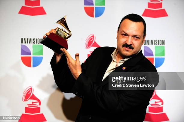 Singer Pepe Alguilar arrives at the press room for the 13th annual Latin GRAMMY Awards held at the Mandalay Bay Events Center on November 15, 2012 in...