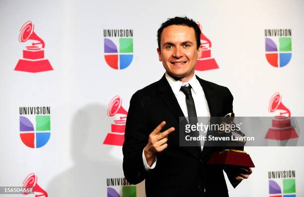 Singer Fonseca arrives at the press room for the 13th annual Latin GRAMMY Awards held at the Mandalay Bay Events Center on November 15, 2012 in Las...