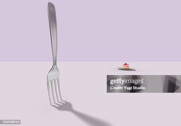 a fork and a cake - cake illustration stock-grafiken, -clipart, -cartoons und -symbole