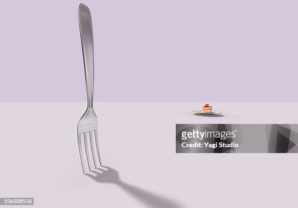 a fork and a cake - fork stock illustrations