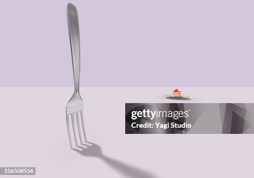 A fork and a cake A fork and a cake