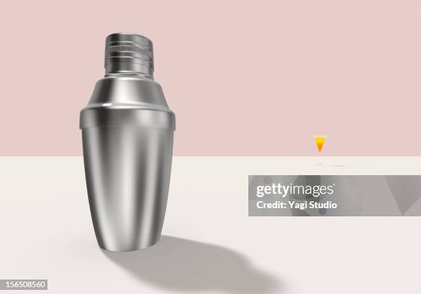 ilustrações, clipart, desenhos animados e ícones de a cocktail shaker and cocktail - cocktail shaker