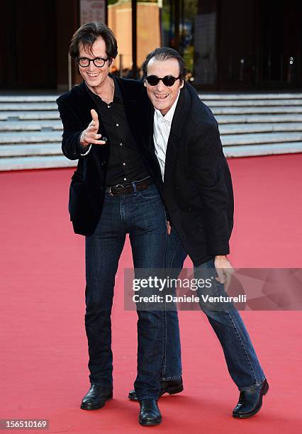 Actors Mattias Ripa and Stephane Roche attend the 'La Bande Des Jotas' Premiere during the 7th Rome Film Festival at Auditorium Parco Della Musica on...