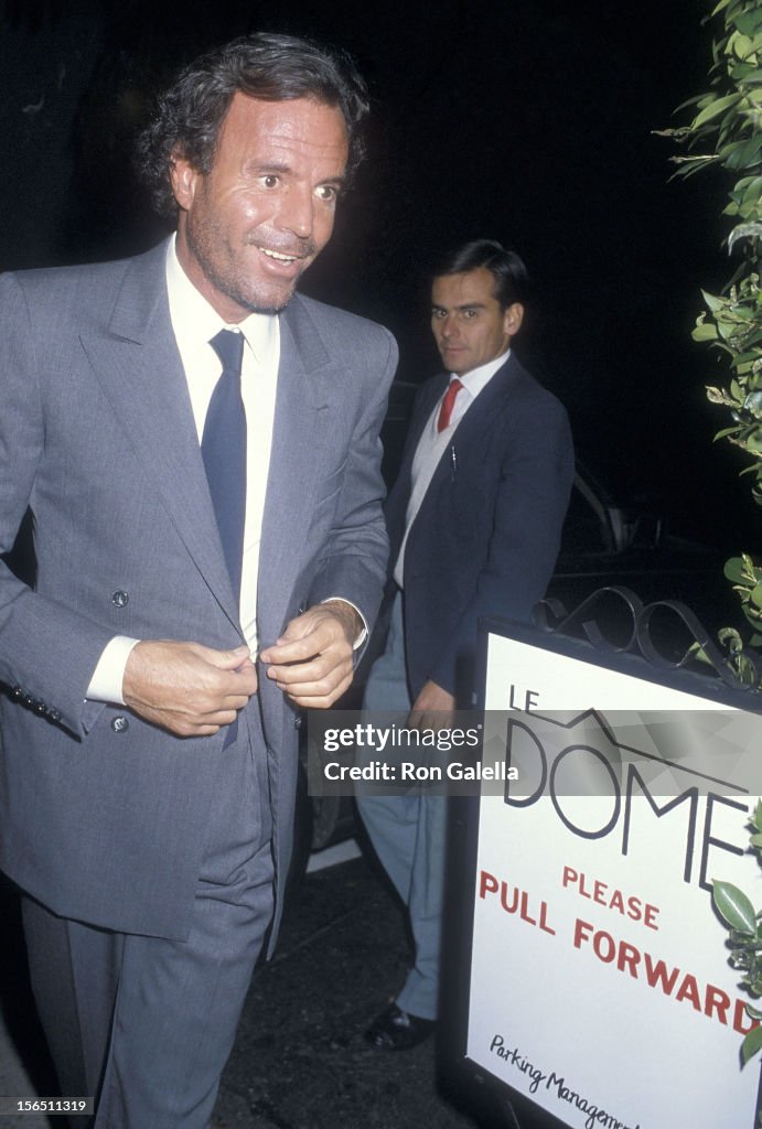 Julio Iglesias dines at Le Dome Restaurant