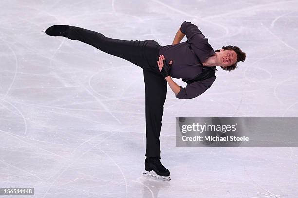 Jeremy Abbott of USA during the Men's Short Program on day one of the ISU Grand Prix of Figure Skating Trophee Eric Bompard at Omnisports Bercy on...