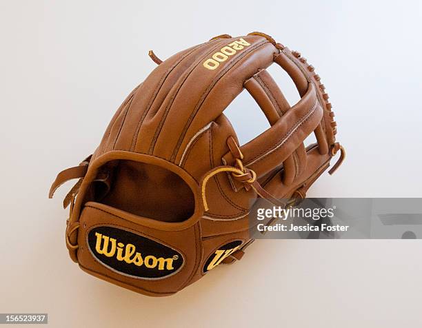 Detail shot of an official Major League Baseball Wilson A2000 glove gloves as seen on November 16, 2012 in New York, New York.