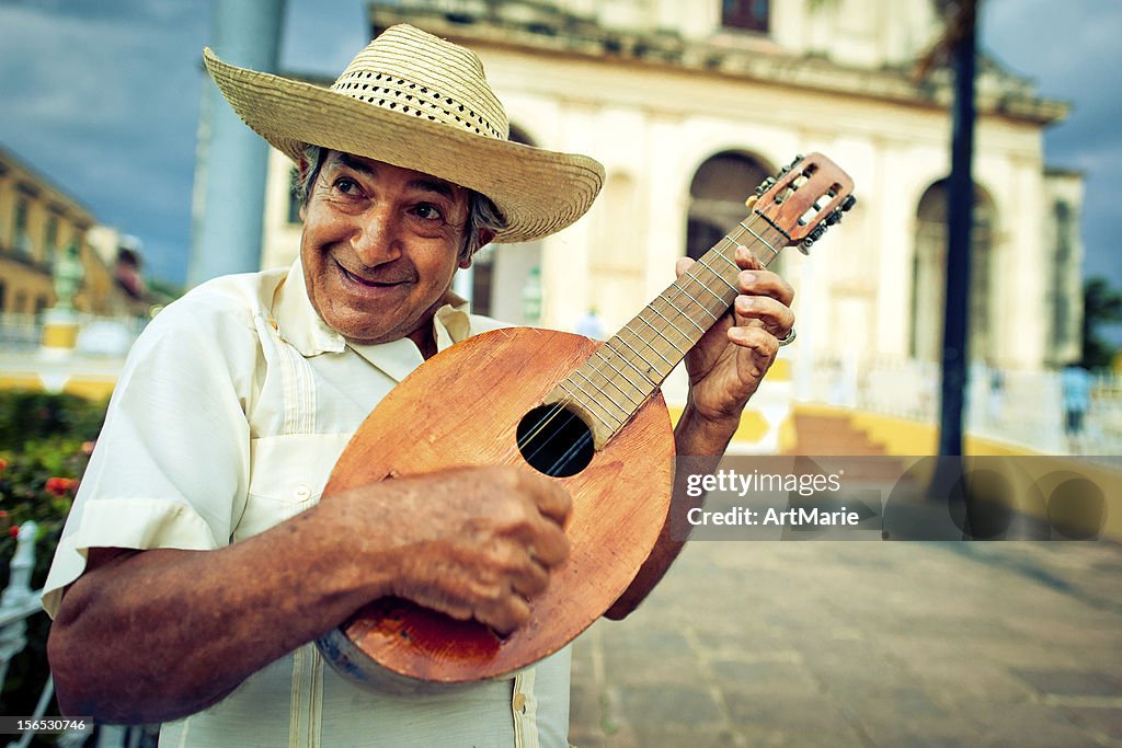 Musician with mandolin