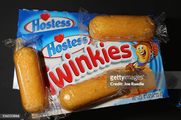 In this photo illustration, Hostess Brands Twinkies are shown on November 16, 2012 in Miami, Florida. Hostess Brands Inc. Decided to liquidate its...
