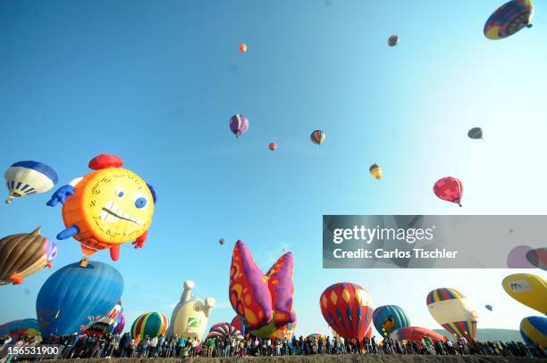 General view during the opening day of the 11th edition of the International Balloon Festival 2012 with the participation of pilots from 14 countries...