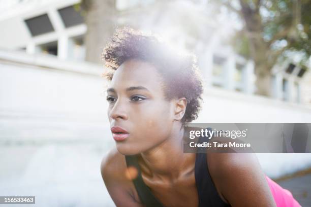 runner preparing for run in city - focus on sport 2012 stock pictures, royalty-free photos & images