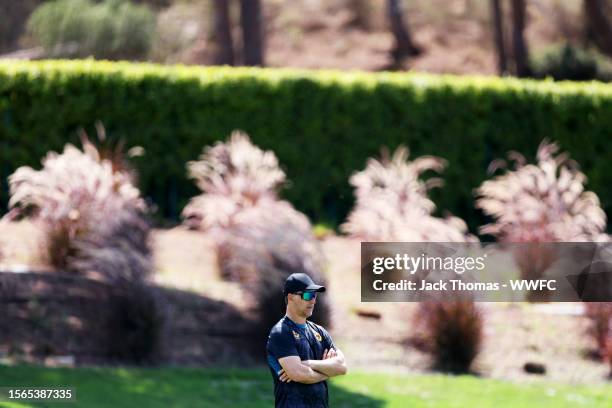 Julen Lopetegui, Manager of Wolverhampton Wanderers looks on during a pre-season training camp on July 22, 2023 in Lagos, Portugal.