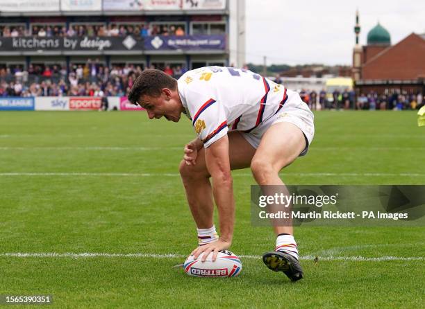 Wakefield Trinity's Innes Senior scores a try during the Betfred Super League match at the Be Well Support Stadium, Wakefield. Picture date: Sunday...