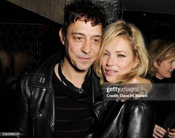 Jamie Hince and Kate Moss attend an after party hosted by Leon Max to celebrate the launch of his first London store at The Lonsdale on November 16,...