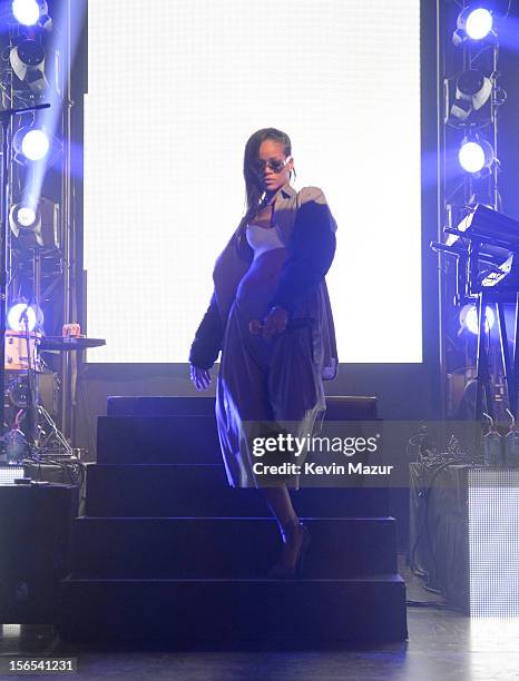 Rihanna performs at The Danforth during her 777 tour on November 15, 2012 in Toronto, Ontario. Rihanna's 777 Tour - 7 countries, 7 days, 7 shows in...