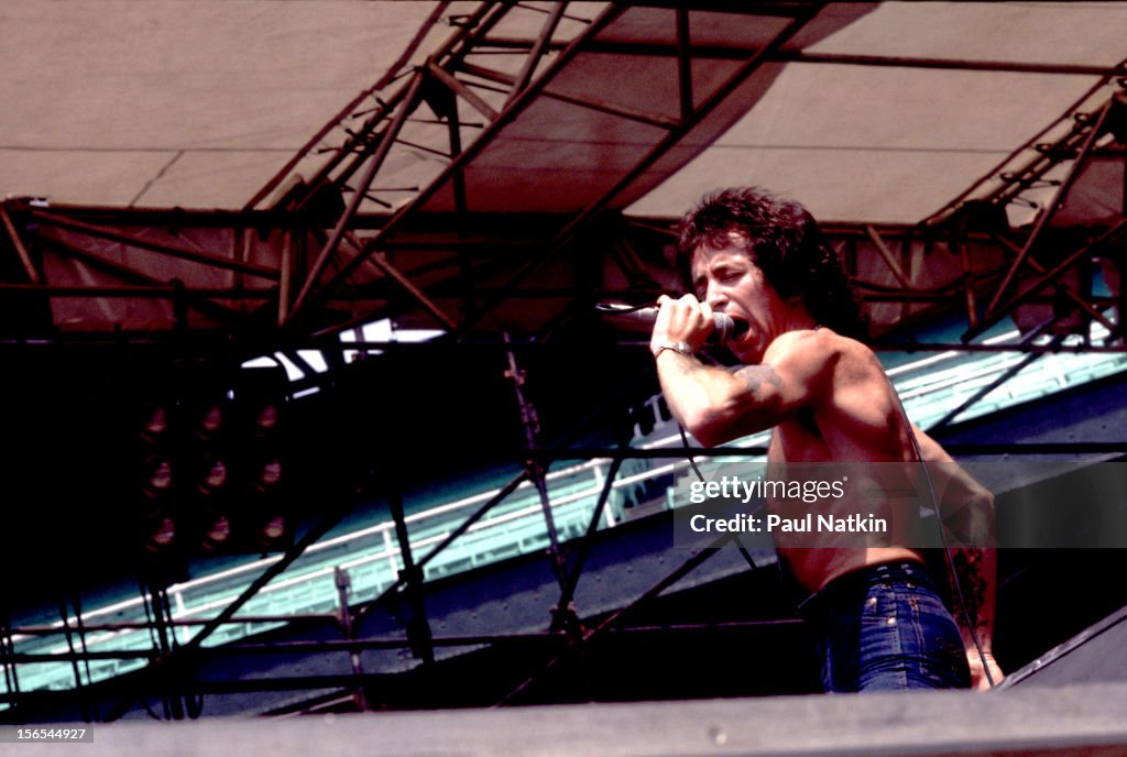 Australian rock group AC/DC performs at Comiskey Park, Chicago,... News ...