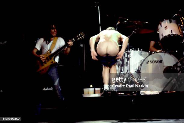 Australian rock group AC/DC performs at the Rosemont Horizon, Chicago, Illinois, November 20, 1981. Malcolm Young and Angus Young.