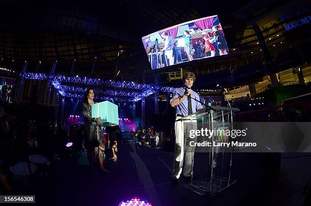 Anthony Shriver speaks onstage at the Zenith Watches Best Buddies Miami Gala at Marlins Park on November 16, 2012 in Miami, Florida.