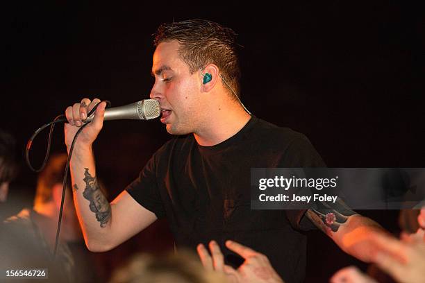 Vocalist Tyler Carter of the rock band Issues performs at The Emerson Theater on November 6, 2012 in Indianapolis, Indiana.