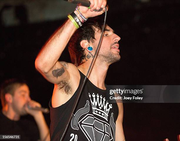 Vocalist Michael Bohn of the rock band Issues performs at The Emerson Theater on November 6, 2012 in Indianapolis, Indiana.