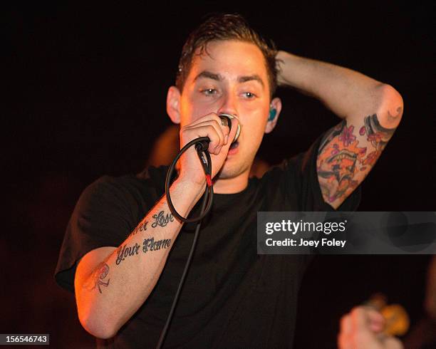 Vocalist Tyler Carter of the rock band Issues performs at The Emerson Theater on November 6, 2012 in Indianapolis, Indiana.