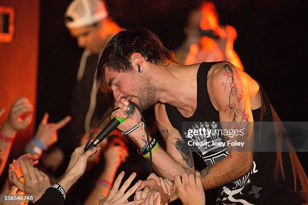 Vocalist Michael Bohn of the rock band Issues performs at The Emerson Theater on November 6, 2012 in Indianapolis, Indiana.