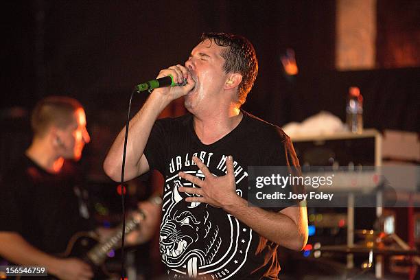 Vocalist Matt Anderson of Adestria performs at The Emerson Theater on November 6, 2012 in Indianapolis, Indiana.