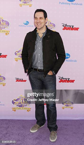 Travis Willingham arrives at the Disney Channel's Premiere Party For "Sofia The First: Once Upon A Princess" at the Walt Disney Studios on November...