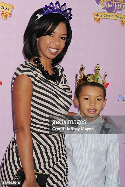 Angel Parker arrives at the Disney Channel's Premiere Party For "Sofia The First: Once Upon A Princess" at the Walt Disney Studios on November 10,...