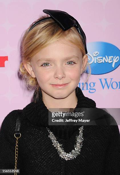 Elise Fisher arrives at the Disney Channel's Premiere Party For "Sofia The First: Once Upon A Princess" at the Walt Disney Studios on November 10,...