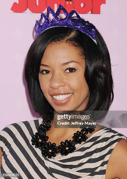 Angel Parker arrives at the Disney Channel's Premiere Party For "Sofia The First: Once Upon A Princess" at the Walt Disney Studios on November 10,...