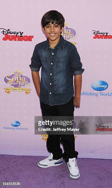 Karan Brar arrives at the Disney Channel's Premiere Party For "Sofia The First: Once Upon A Princess" at the Walt Disney Studios on November 10, 2012...