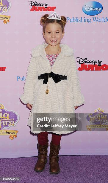 Rachel Eggleston arrives at the Disney Channel's Premiere Party For "Sofia The First: Once Upon A Princess" at the Walt Disney Studios on November...