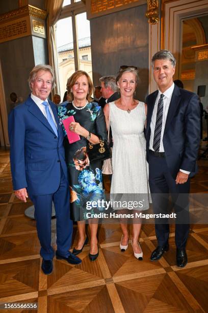 Prince Leopold Poldi' of Bavaria, Princess Ursula 'Uschi' of Bavaria, Bettina Krüger and Harald Krüger attend "Oper Fuer Alle" as part of the Munich...