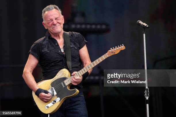 Bruce Springsteen and the E Street Band perform live at Olympiastadion on July 23, 2023 in Munich, Germany.