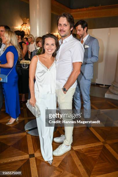Darya Birnstiel and Philip Birnstiel attend "Oper Fuer Alle" as part of the Munich Opera Festival 2023 at Bayerische Staatsoper on July 23, 2023 in...