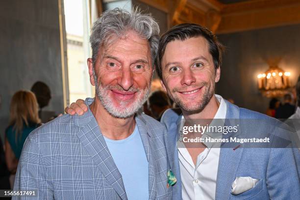 Rufus Beck and his son Jonathan Beck attend "Oper Fuer Alle" as part of the Munich Opera Festival 2023 at Bayerische Staatsoper on July 23, 2023 in...