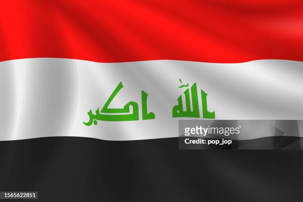bildbanksillustrationer, clip art samt tecknat material och ikoner med flag of iraq. iraqi flag. vector flag background. stock illustration - iraks flagga