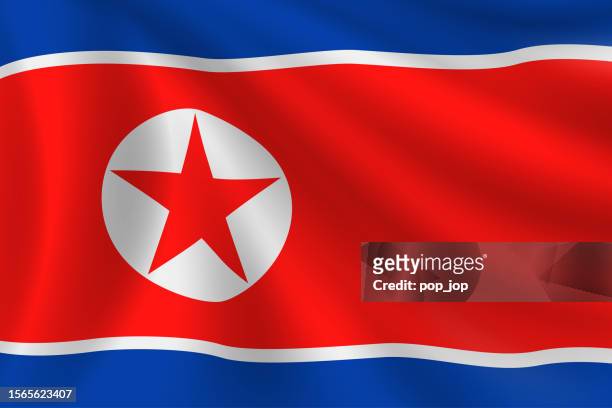 flag of north korea. north korean flag. vector flag background. stock illustration - north korea flag stock illustrations
