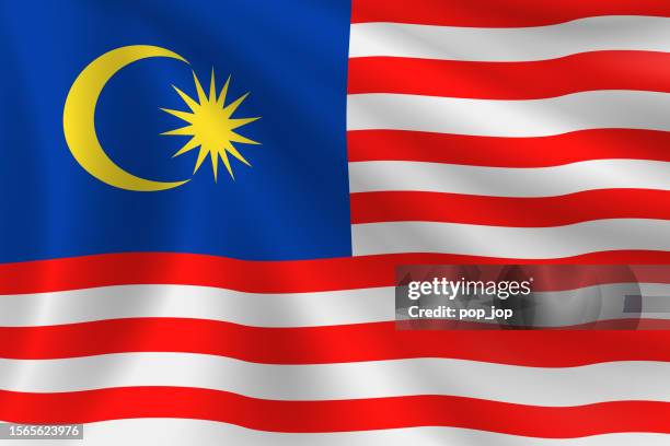 ilustrações de stock, clip art, desenhos animados e ícones de flag of malaysia. malaysian flag. vector flag background. stock illustration - bandeira-da-malásia