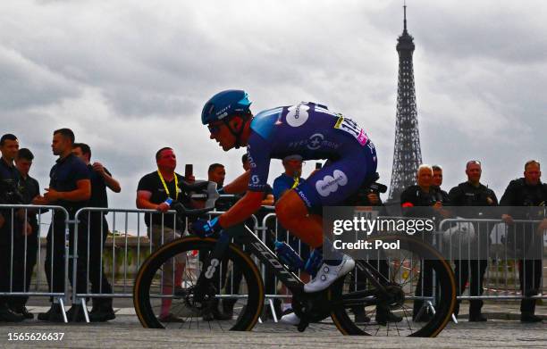 Alex Edmondson of Australia and Team DSM-Firmenich competes during the stage twenty-one of the 110th Tour de France 2023 a 11 5.1km stage from...